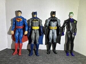 BATMAN JOKER SUPERMAN 12" Action Figures DC Comics Poseable LOT OF 5